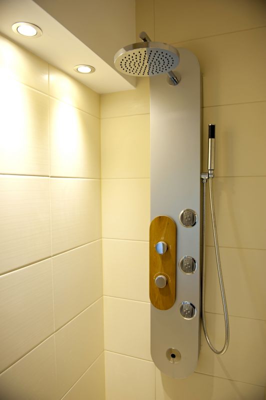 Contemporary Shower with Multiple Heads