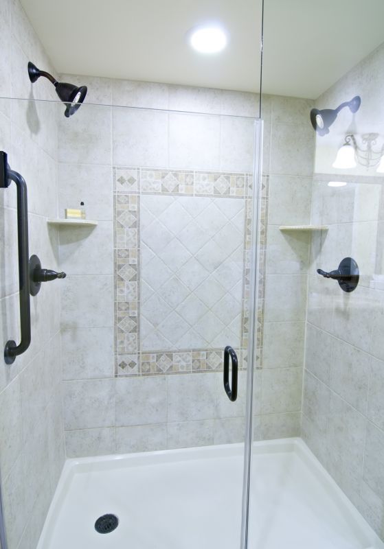Contemporary Shower with Glass Doors